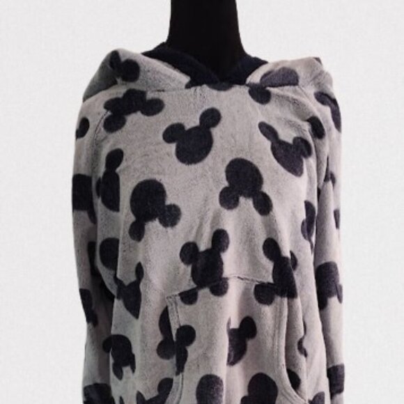 Disney Micky Mouse Fleece Women's Pullover Top Size Extra Large Grey and Blue - Picture 1 of 8